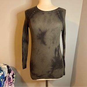 American Eagle Small Green Tie Dye Knit Pullover Round Neck Sweater